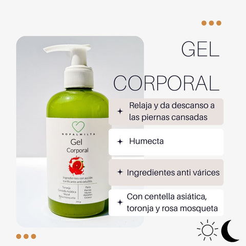 gel corporal con nopal y rosa mosqueta Nopalmilta