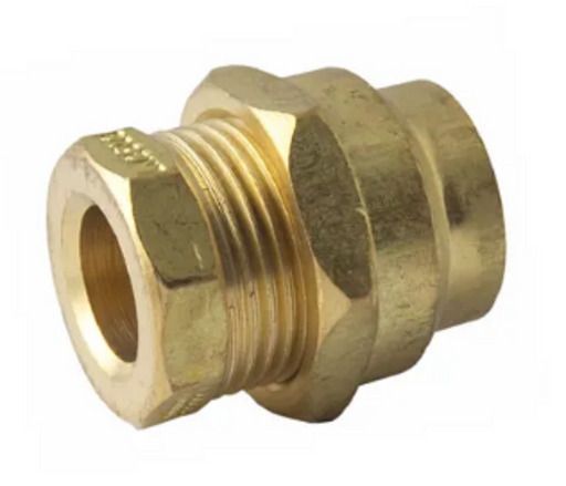 Copper Compression Reducing Union 15 mm x 3/4 Female BSP