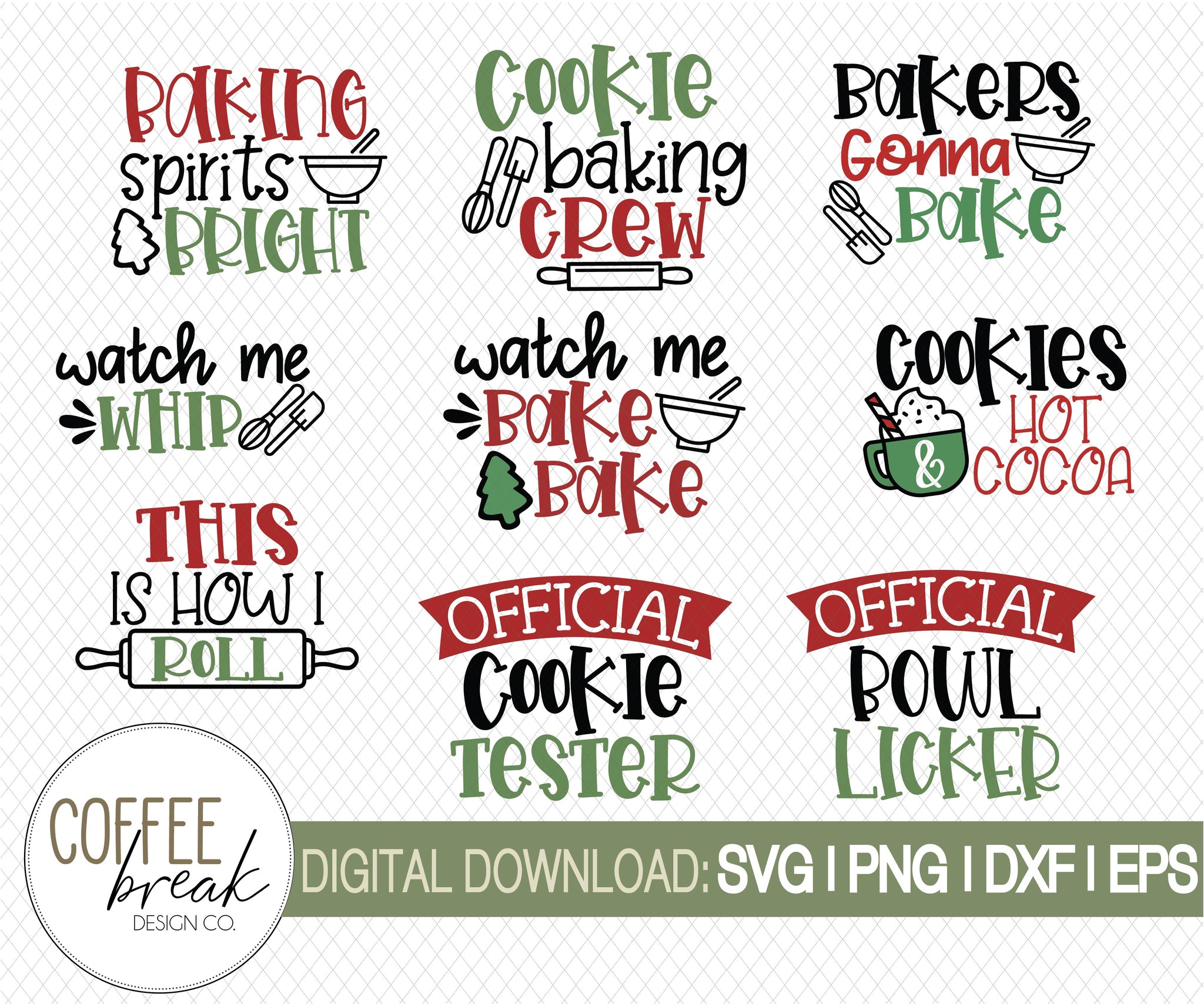 Download Holiday Baking Svg Bundle Christmas Svg Holiday Svg Instant Down Coffee Break Design Co