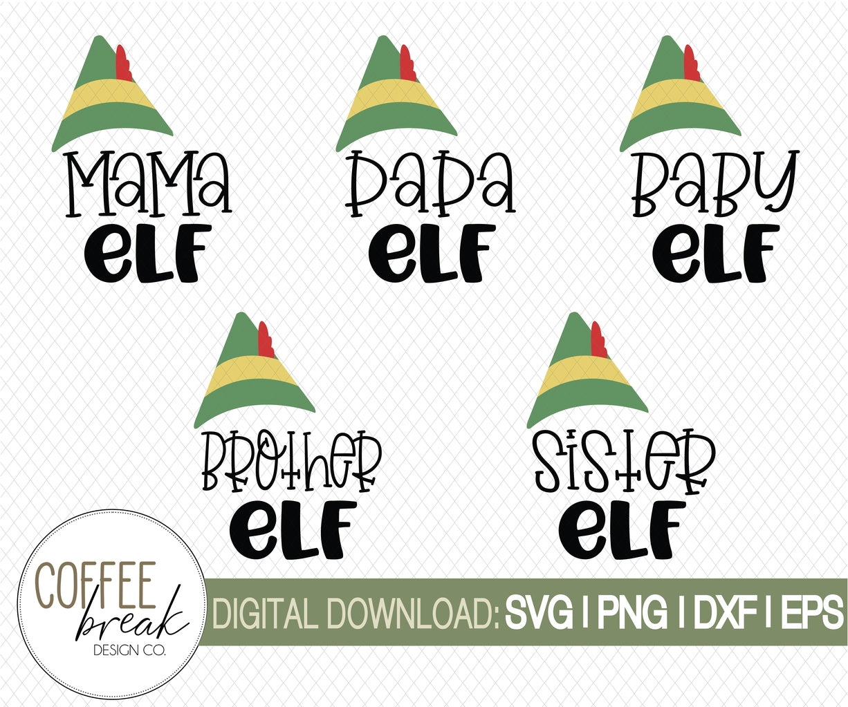 Download Family Elf Svg Bundle Christmas Svg Instant Download Cut File Coffee Break Design Co