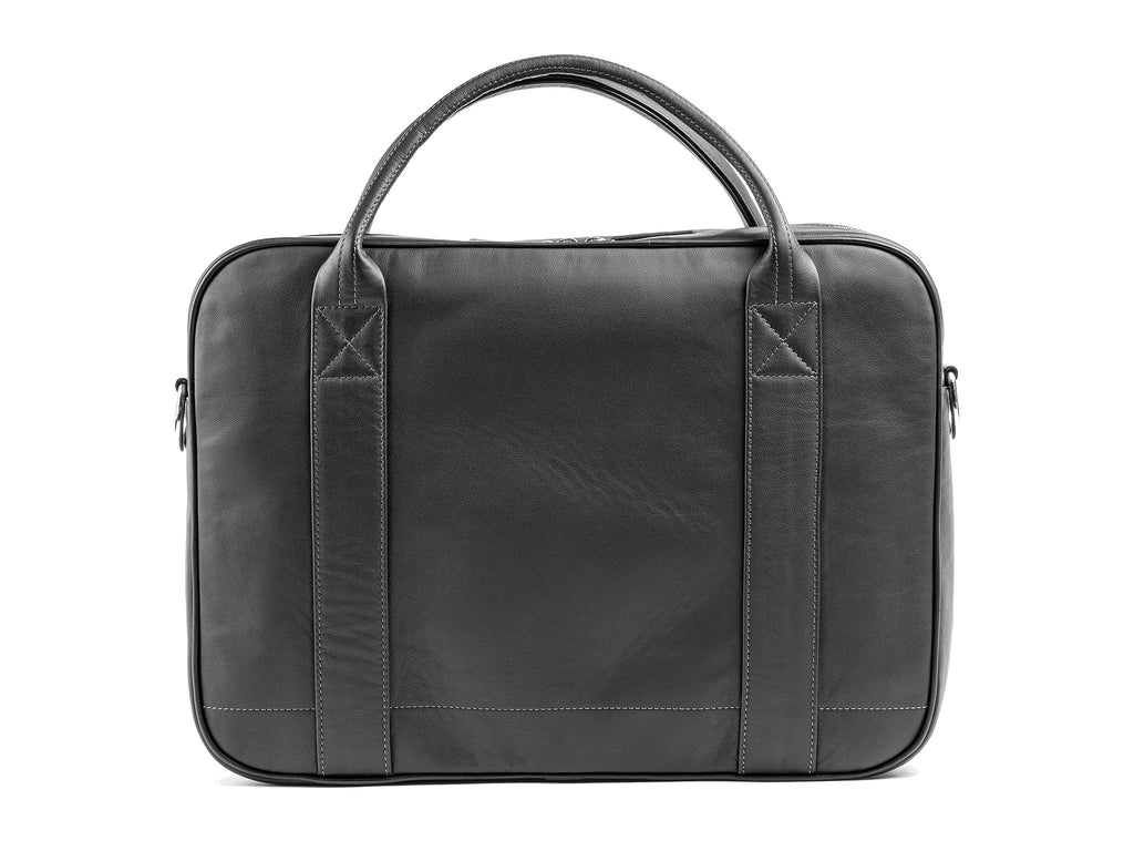 black leather messenger bag for women