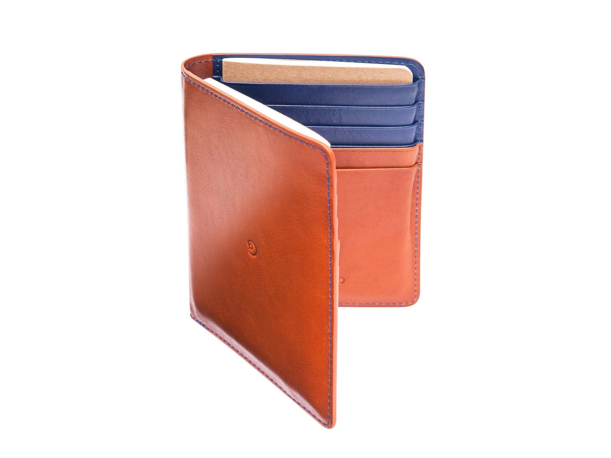 Leather passport wallet brown/blue by Danny P.