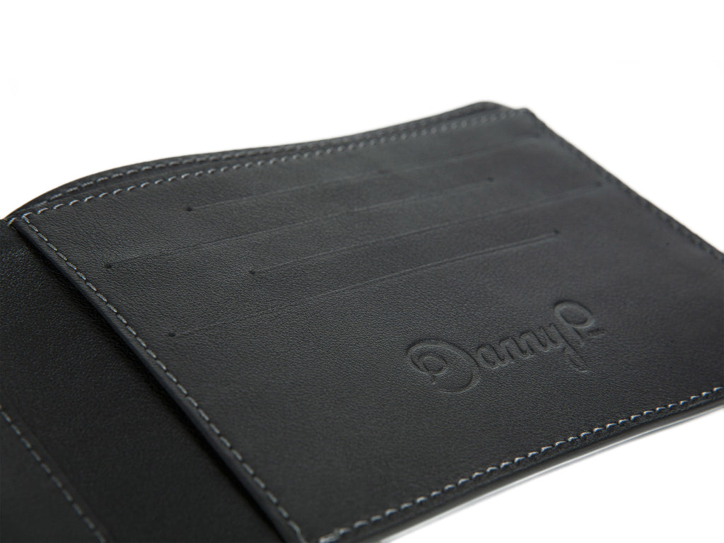 Leather wallet with iPhone 5 case bifold black by Danny P.
