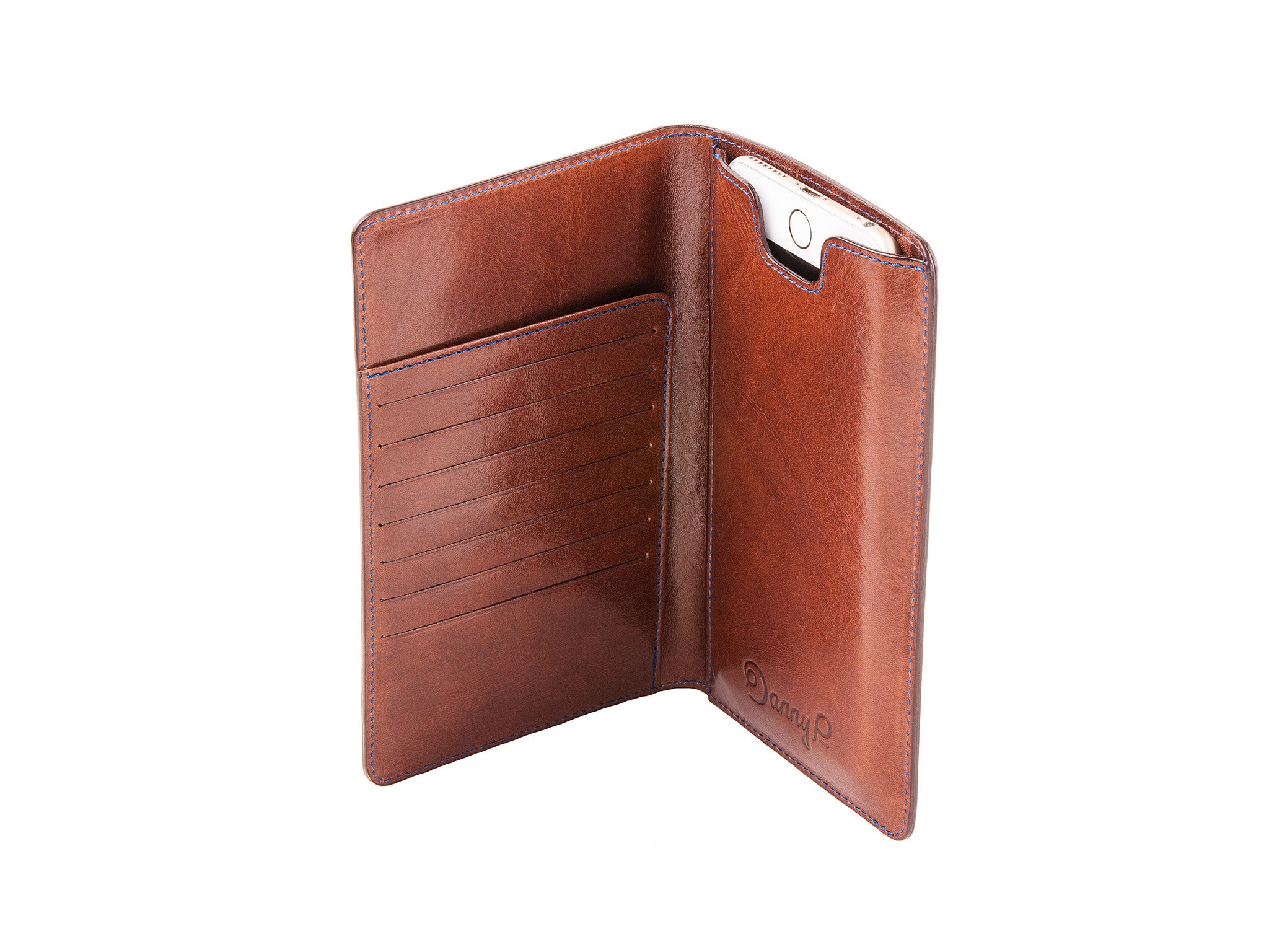 Leather Wallet With Iphone 6 6s 7 8 Plus Case Dark Brown By Danny P