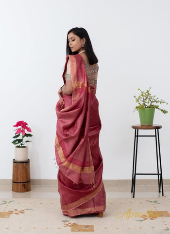 Buy SERONA FABRICS Women's Assam Cotton Silk With Golden Border Thread  Embroidered Saree With Blouse Piece Online at Best Prices in India -  JioMart.