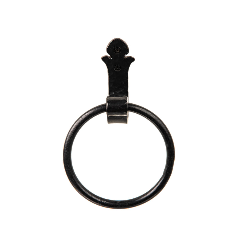 Black Hand Wrought Iron Toilet Paper Holder Black Curled End