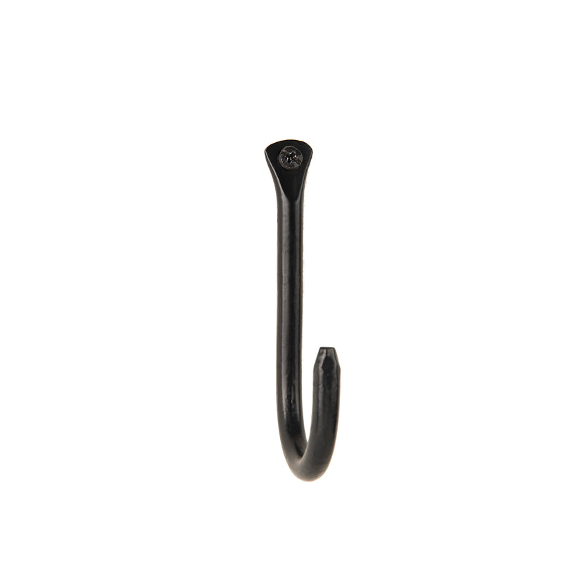 Round Bar Design Wrought Iron Hook 3-in L | AIW-HOR-2 | Artesano