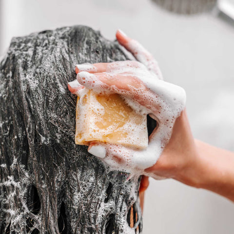 Hair soap with creamy foam
