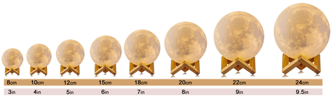 Mondlampe Größenvergleich
