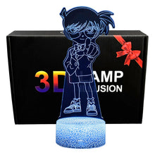 Lade das Bild in den Galerie-Viewer, Detektiv Conan Anime LED Nachttischlampe, Nachtlicht, Lampe mit 3D Effekt und Farbwechsel kaufen
