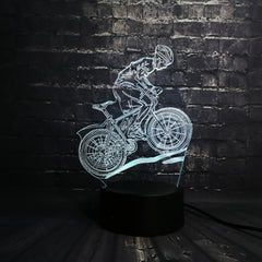 LED Nacht oder Deko Lampe mit Renn Motorrad Motiv – Lumilights