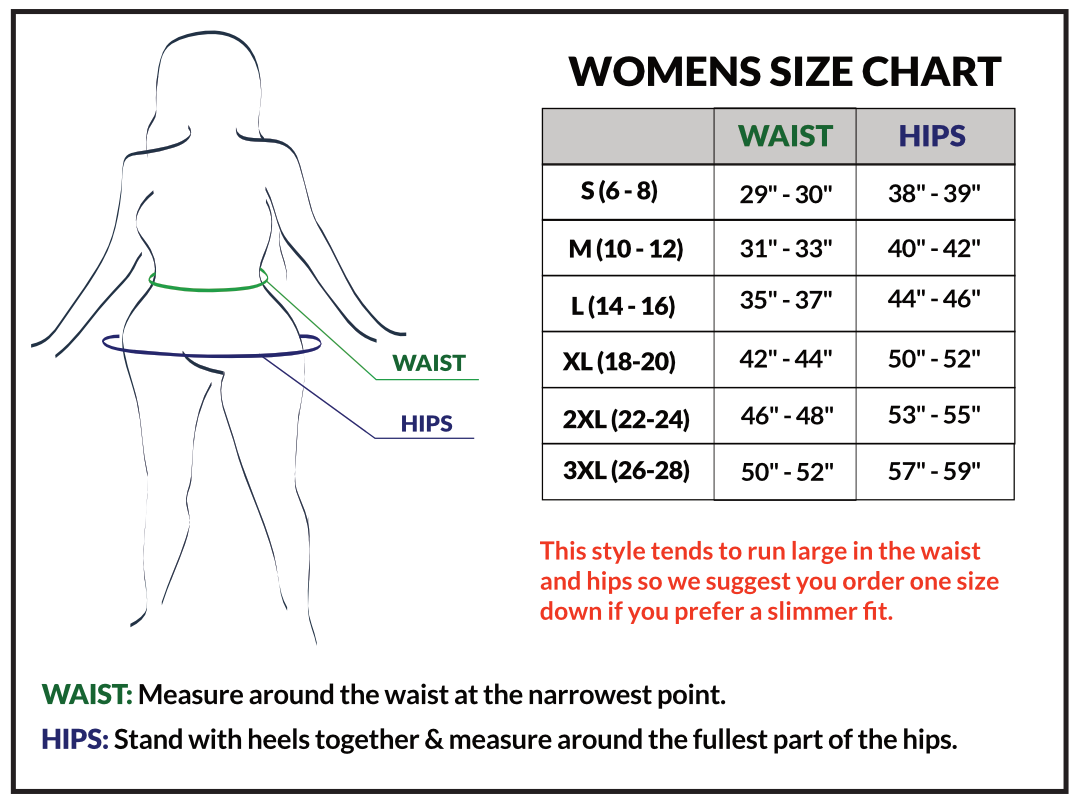 Turtle Bay Apparel - Women's Size chart