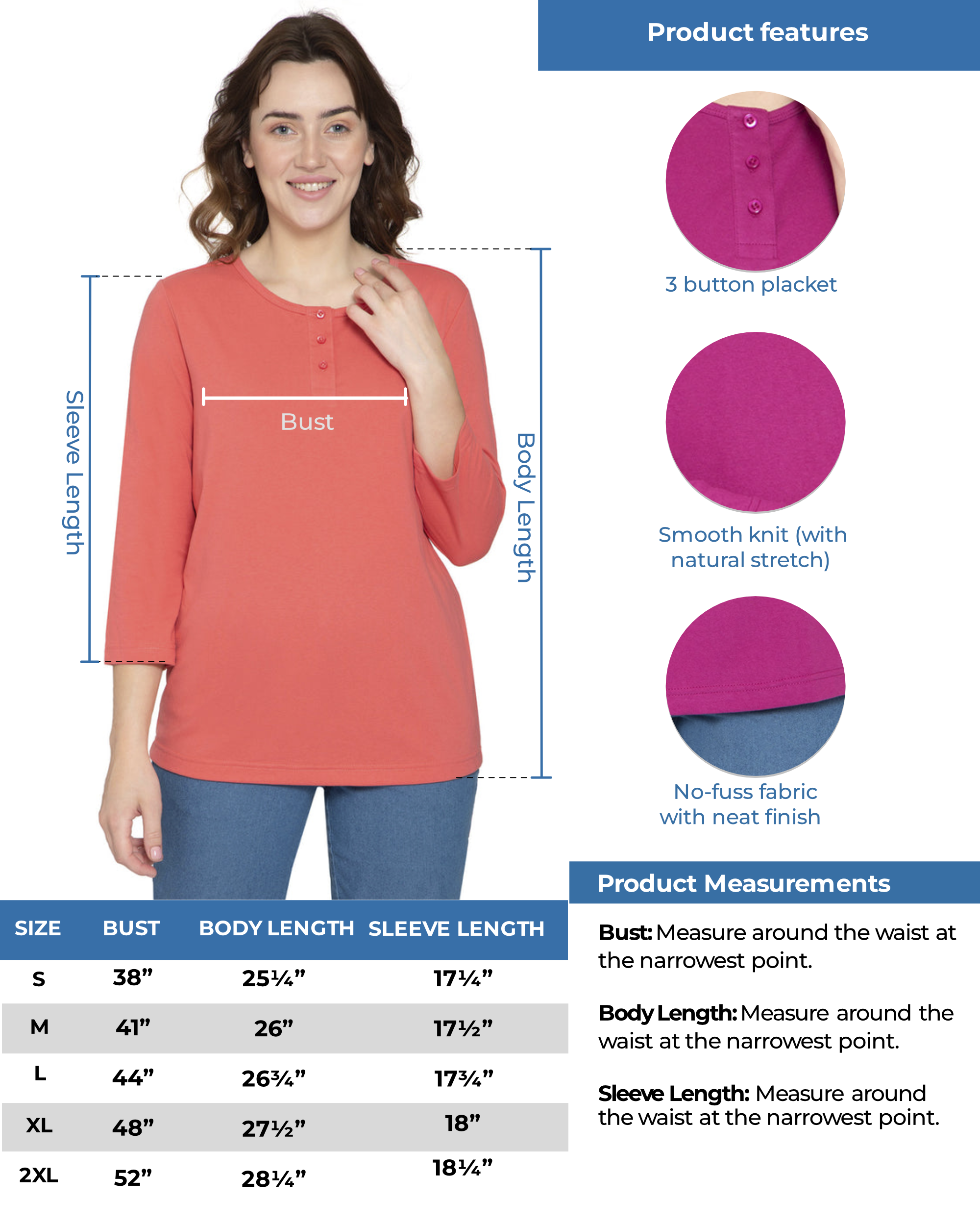 Turtle Bay Apparel - Women's Size chart