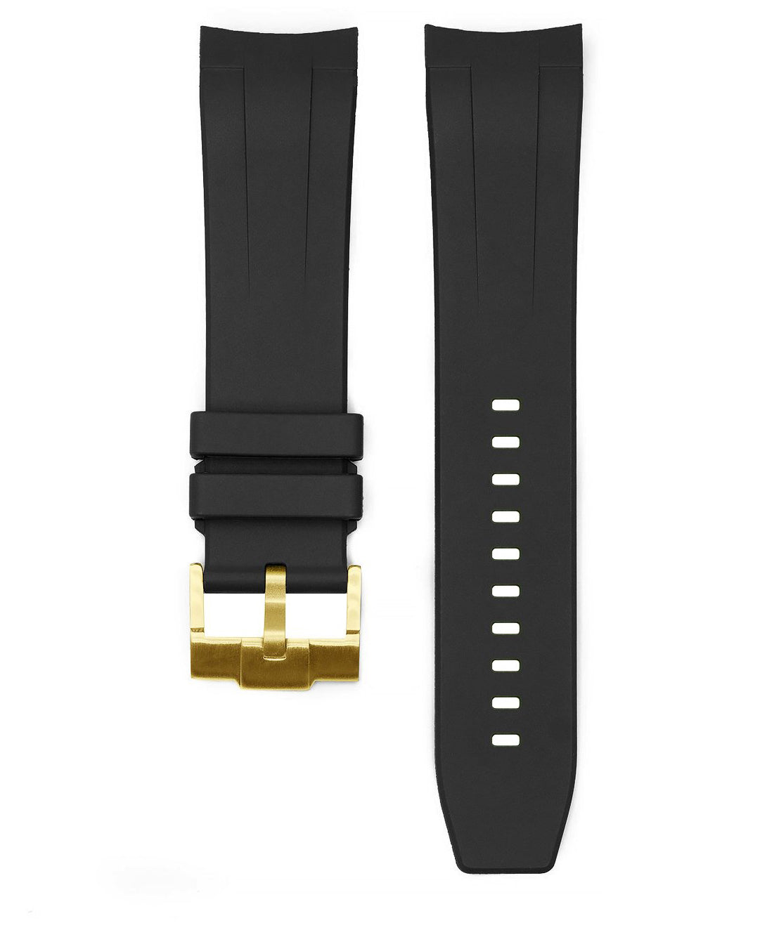 FKM RUBBER (CLASSIC) - FOR SEIKO SKX/ SRPD - (BLACK, YELLOW GOLD HARDW -  Monstraps