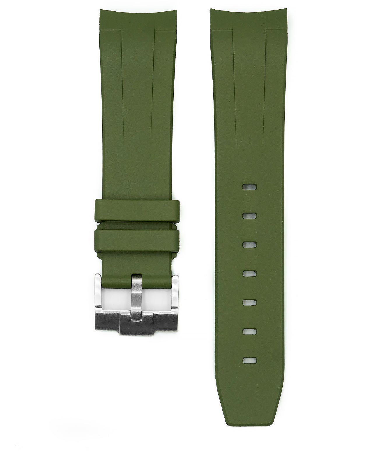 FKM RUBBER (CLASSIC) FOR SEIKO SKX / SRPD / SSK (GREEN, STEEL HARDWARE -  Monstraps