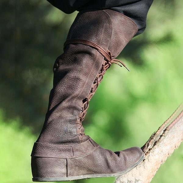 mens brown knee high boots