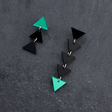 Load image into Gallery viewer, Mismatched Grounded ELEMENTAL ALCHEMY Triangle Earrings by Maine and Mara