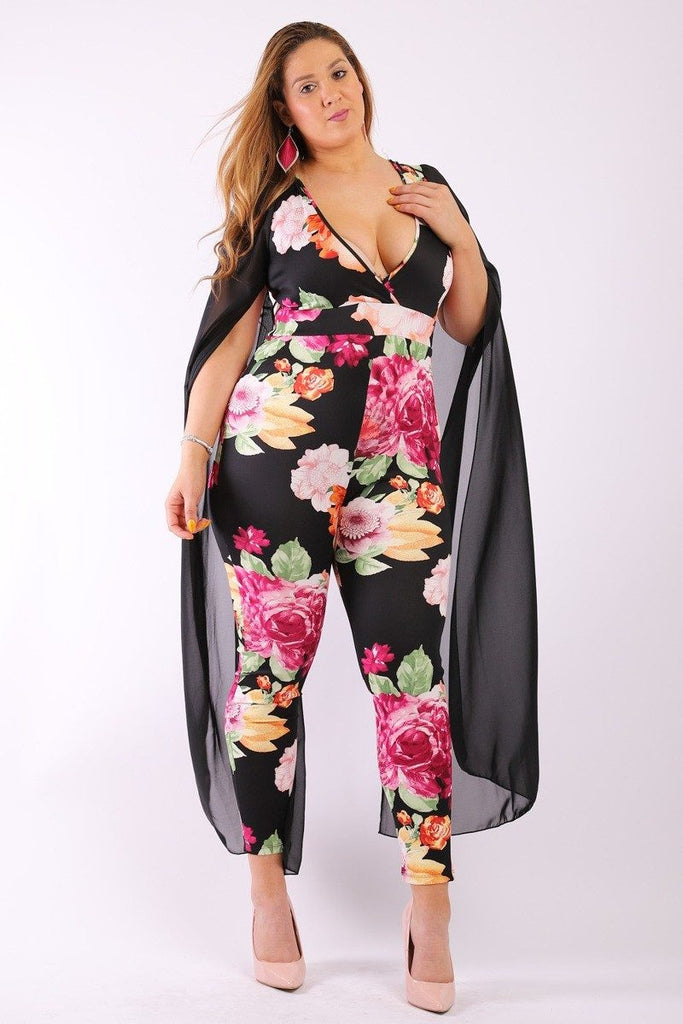 floral sleeveless jumpsuit