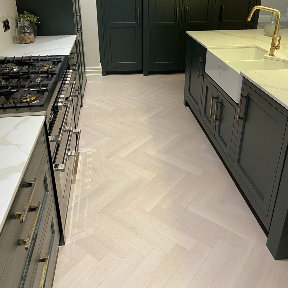 Laminate Herringbone Floor Light Washed White 12mm Flooring Home Interior Design Living Room Kitchen