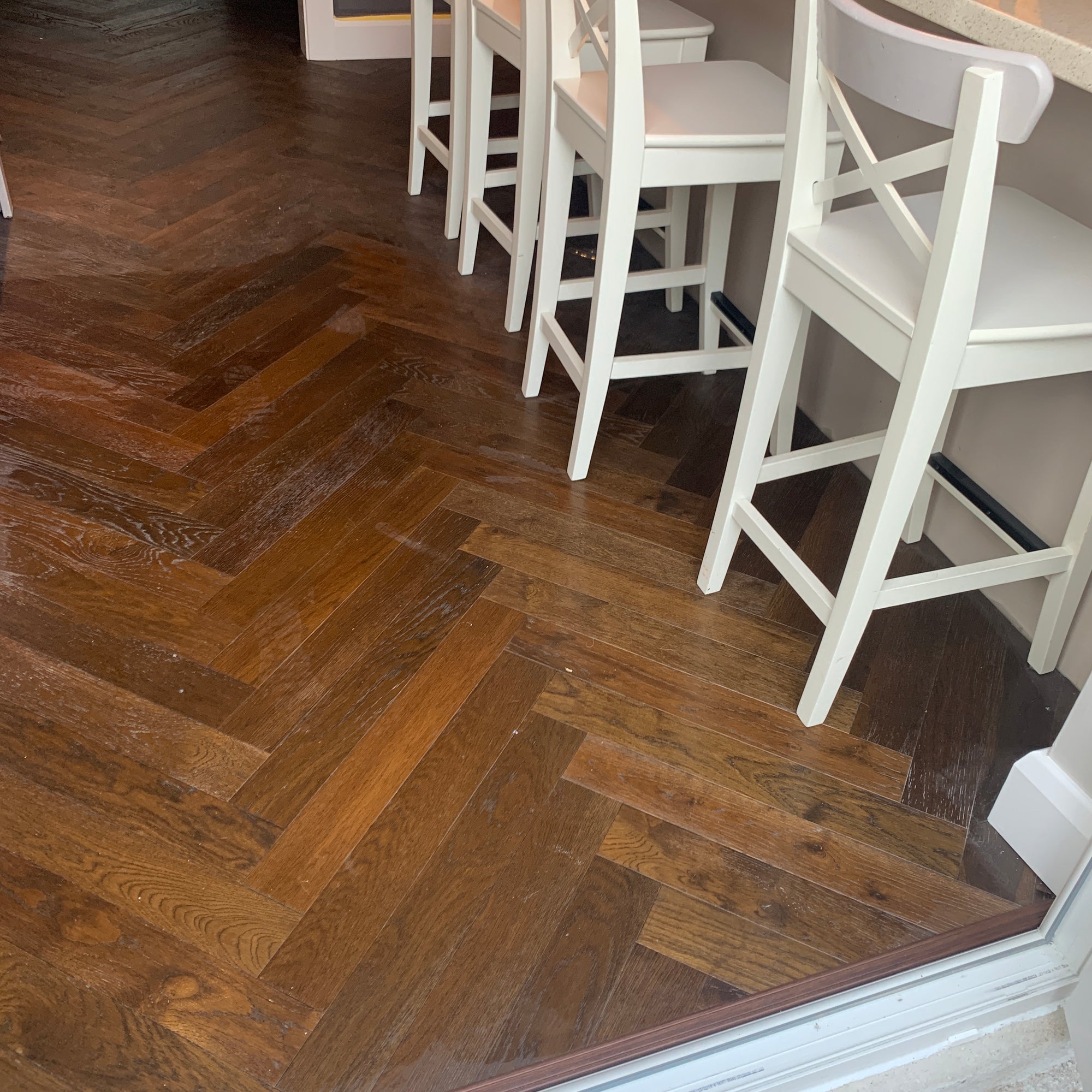 Dark Double Smoked Oak Engineered Herringbone Parquet Flooring