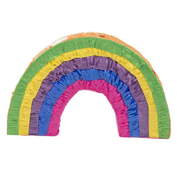 Blue Panda Rainbow Pull String Pinata for Pastel Birthday Decorations, Gender Reveal Party Supplies (Small, 16.5 x 10 x 3 in)