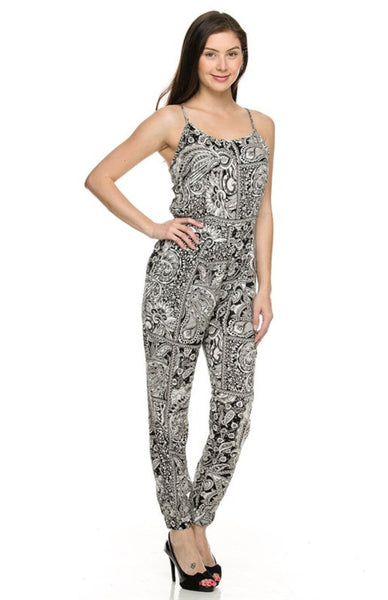 Sleeveless Abstract Print Slim Fit Jumpsuit – BodiLove Fashion Store