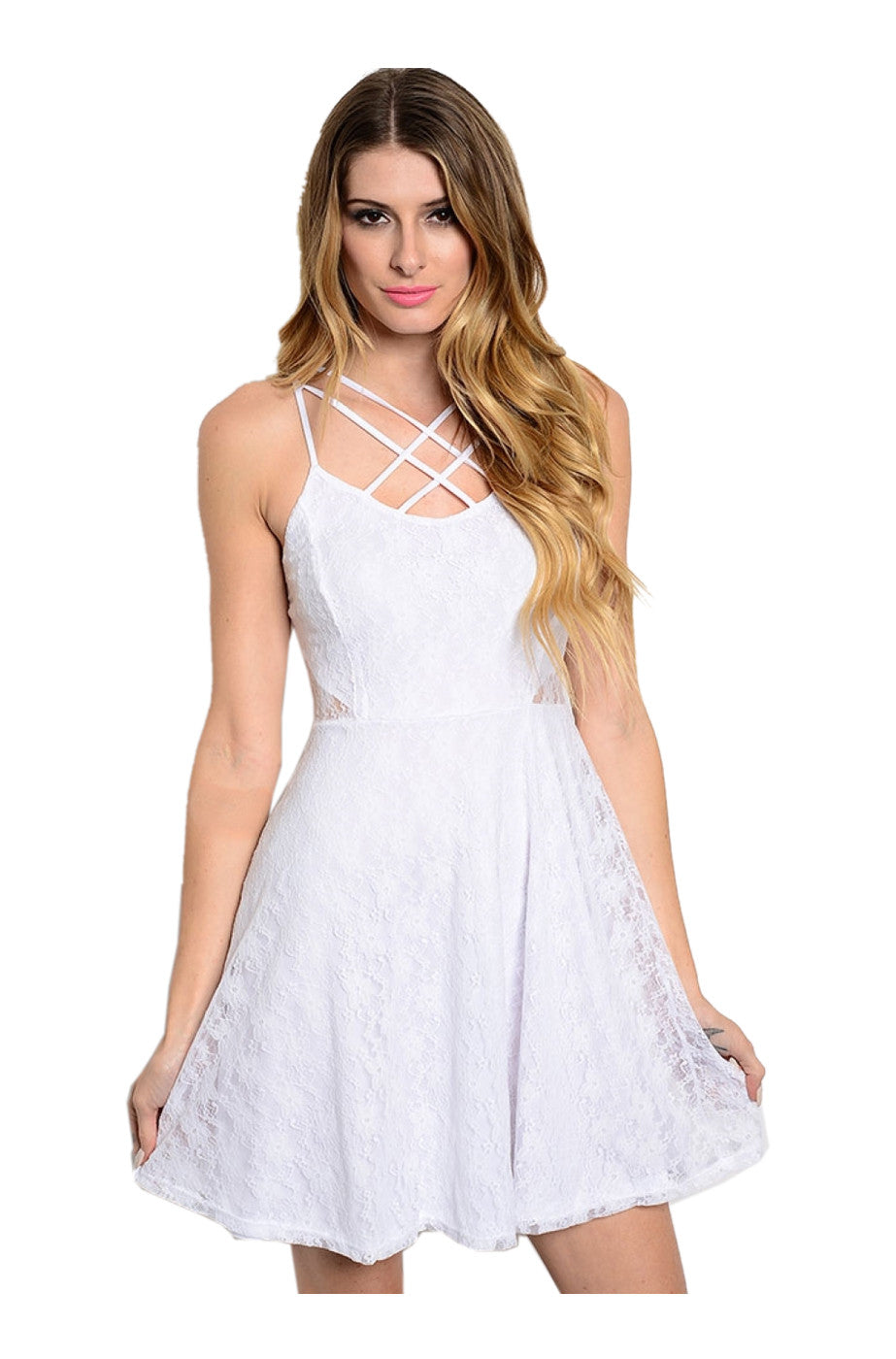 fit and flare cocktail dress white