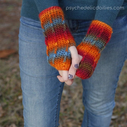 Dragon Scale Ear Warmers Crochet Pattern – Psychedelic Doilies