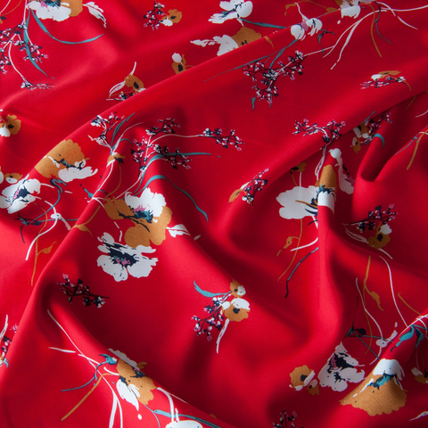 Nikki Viscose Fabric in Red