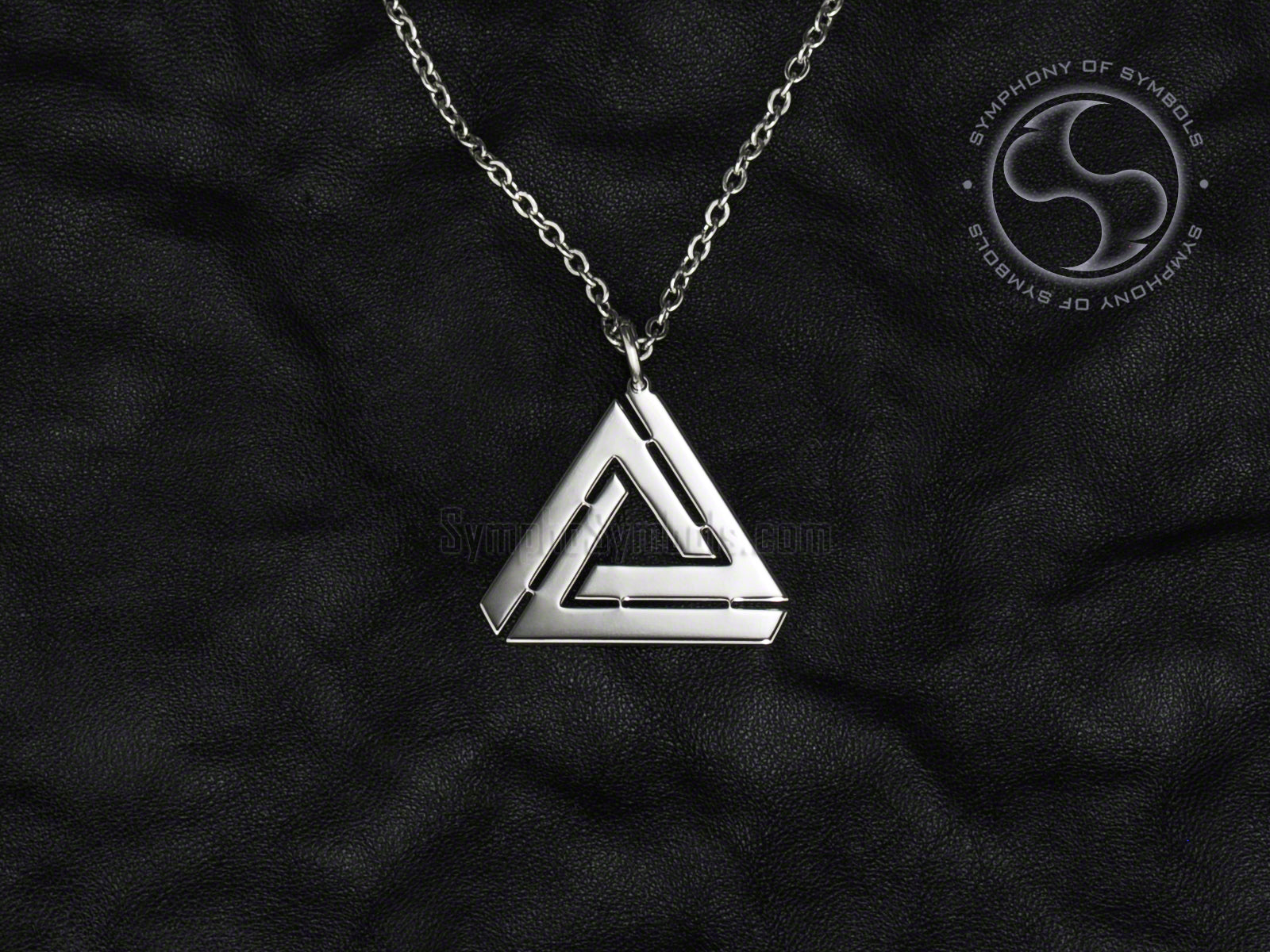Penrose Triangle Pendant, Stainless Steel Necklace | Geometric Symbols ...