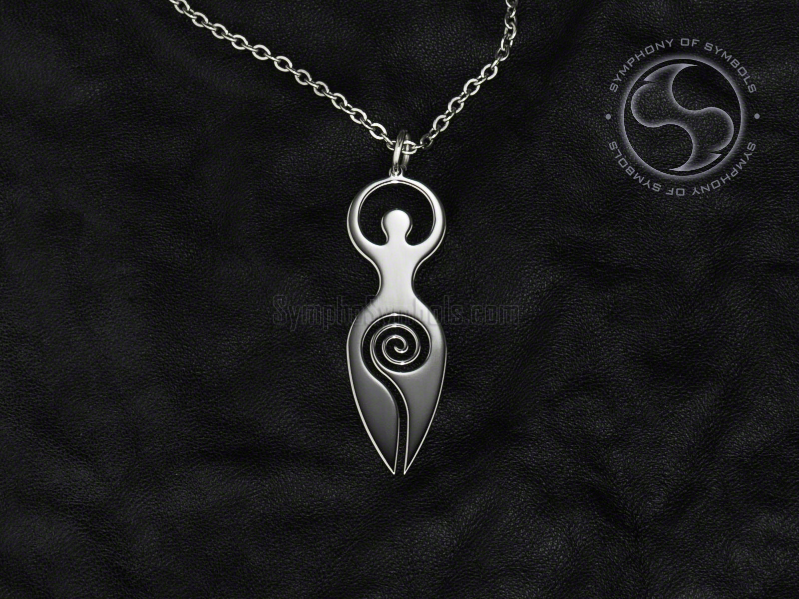 Download Spiral Goddess Pendant Necklace In Stainless Steel Pagan Symbols Symphosymbols