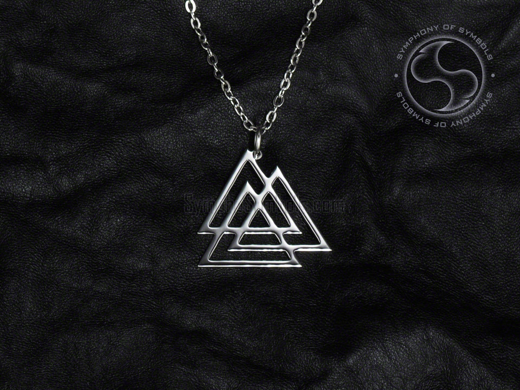 Valknut Logo Necklace in Stainless Steel | Viking Symbols – SymphoSymbols
