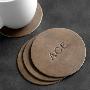 Leather Coaster Set - Mercy Forest Co.