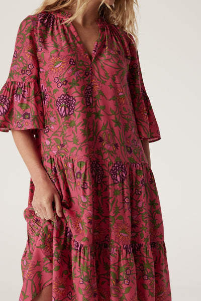Balmoral Tiered Dress - Pink Floral