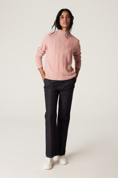 100% CASHMERE SWEATER AND PANTS MATCHING SET - Ice