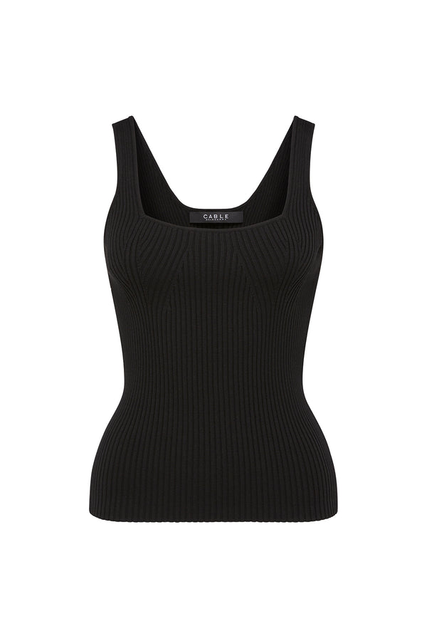 TheOpen Product SSENSE Exclusive Black Rib Knit Strapless Tank Top