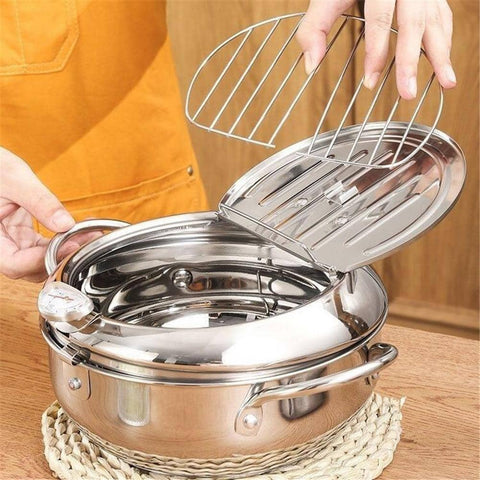 Buy Wholesale China Newest Stainless Steel Kitchen Cookware Deep Fryer Pot  Chip Pan With Fry Basket & Stainless Steel Deep Frying Pot at USD 8.5