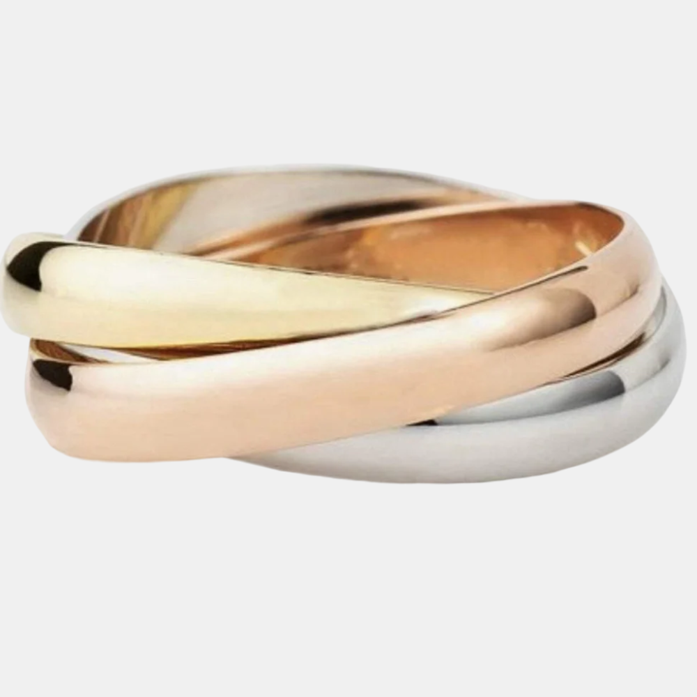 Tri color trinity ring band