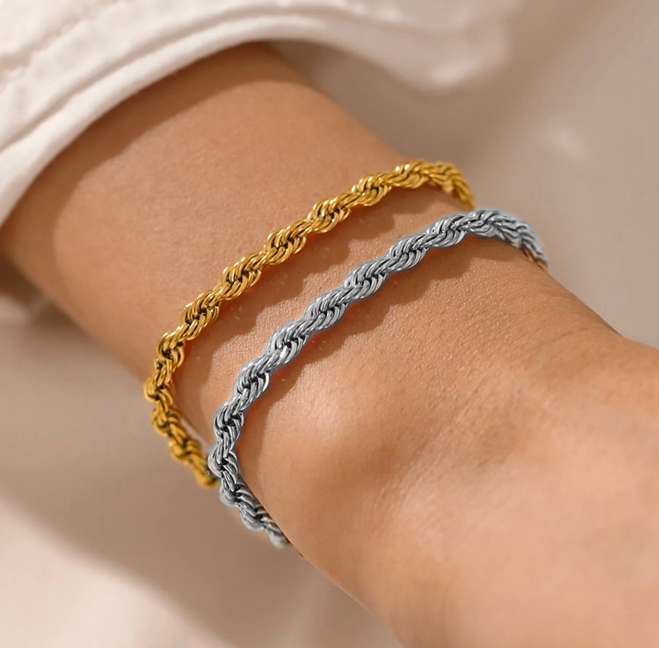 Men's Lucky Rope Bracelet 18cm - 21m Yellow Silver / 18cm