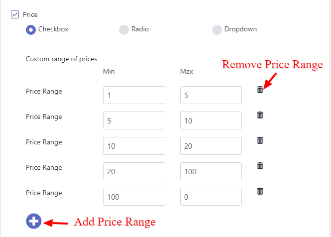 Customize Price Filter 