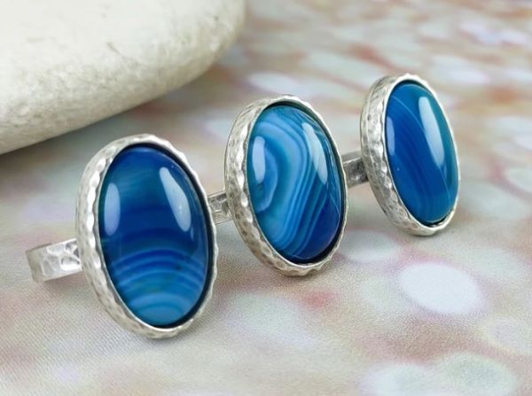 blue hues British jewellery