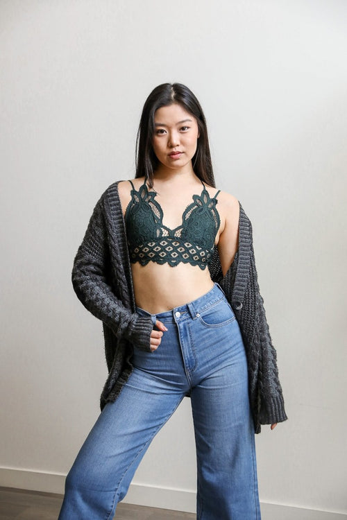 Leto Collection - Crochet Overlay Longline Bralette $32 – Thank you