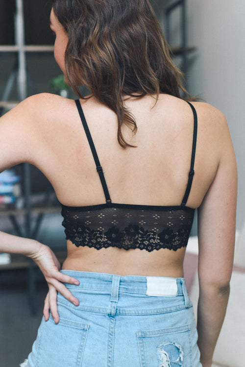Floral Lace Strappy Front Bralette – Thank you