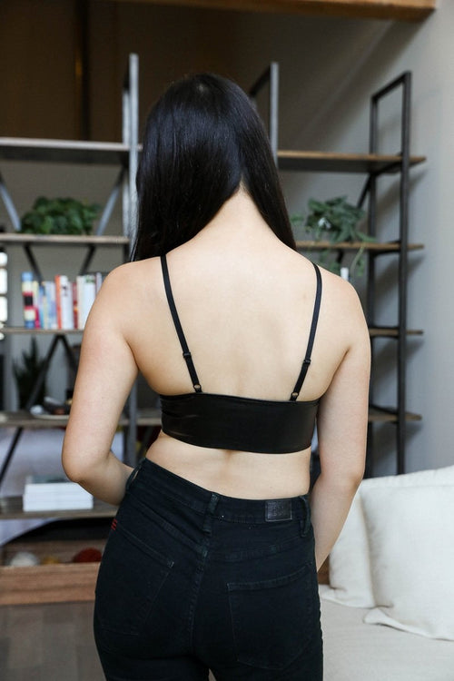 Leto Collection - Faux Leather Longline Bralette $24 – Thank you