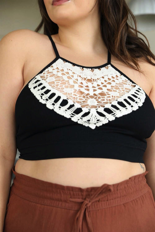 High Neck Crochet Trim Bralette - 4 colors – The House of Gentry