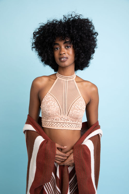 V-Lattice Bralette (Mauve)