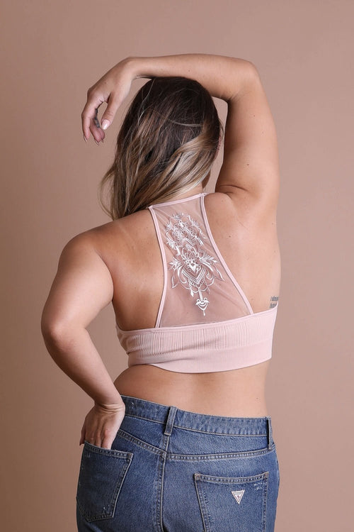 Leto Collection - Denim Cross Back Bralette $21 – Thank you