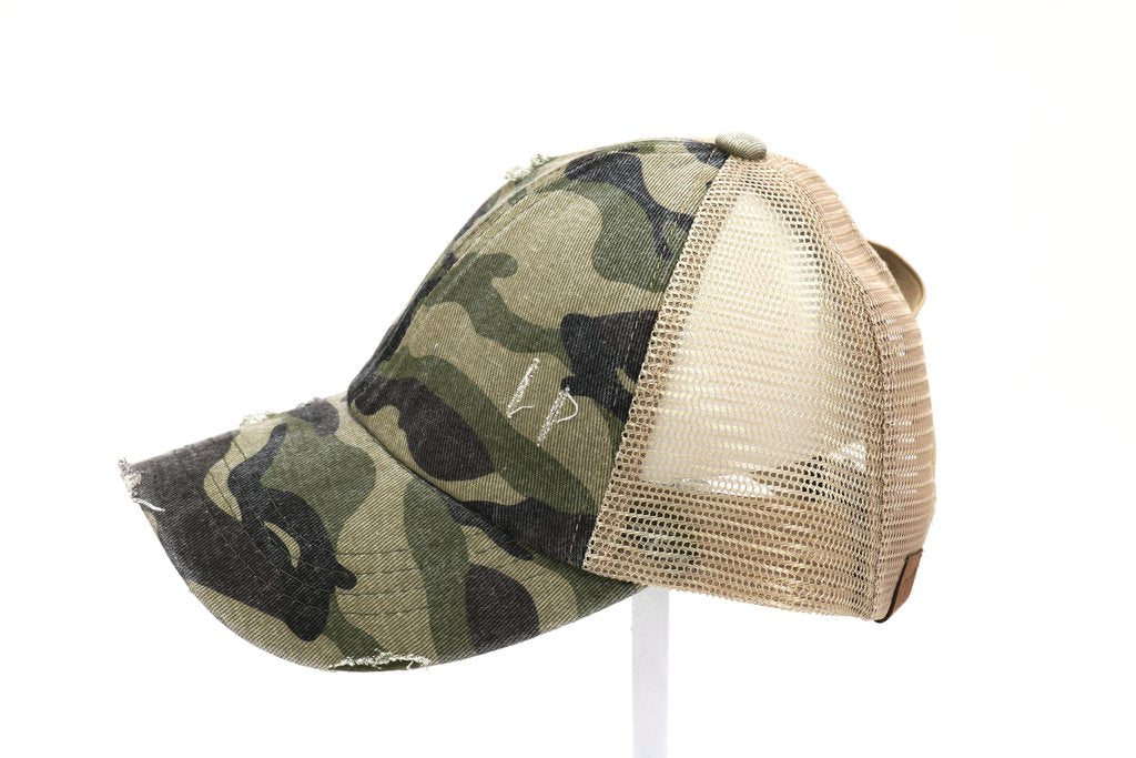 camo ponytail cap