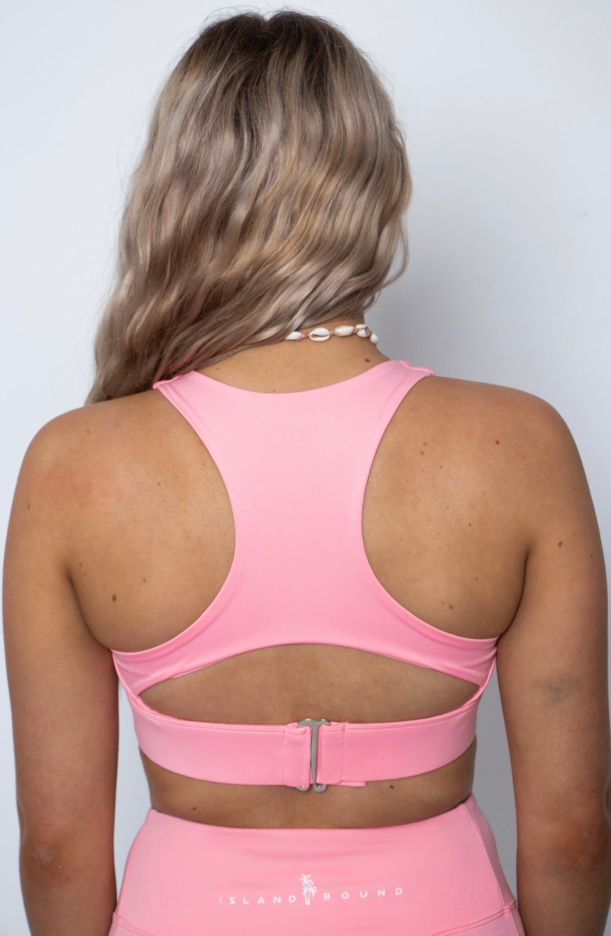 blush pink sports bra