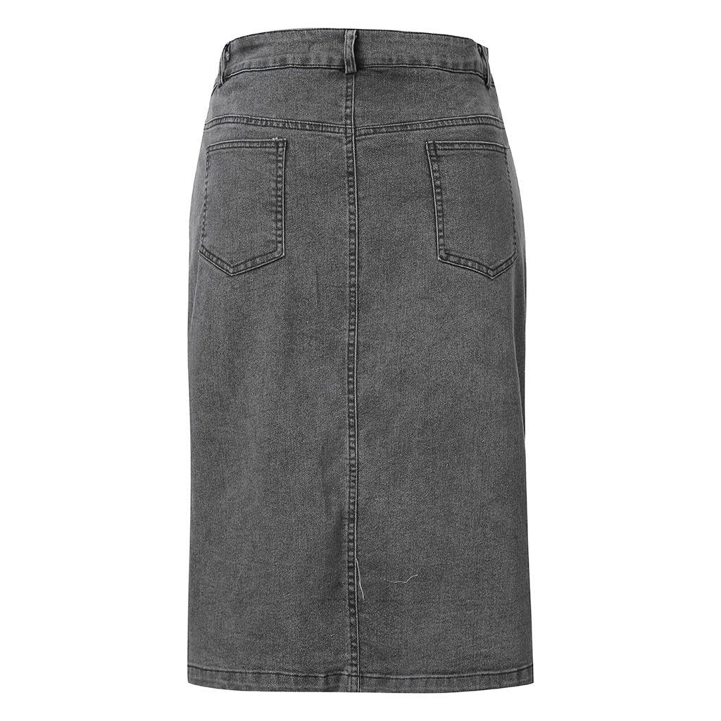 Short Denim Buttons Pockets Split Bandage Jeans Skirt – lastrafashion